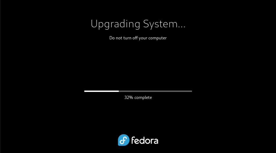 Fedora 36 Upgrade Screen