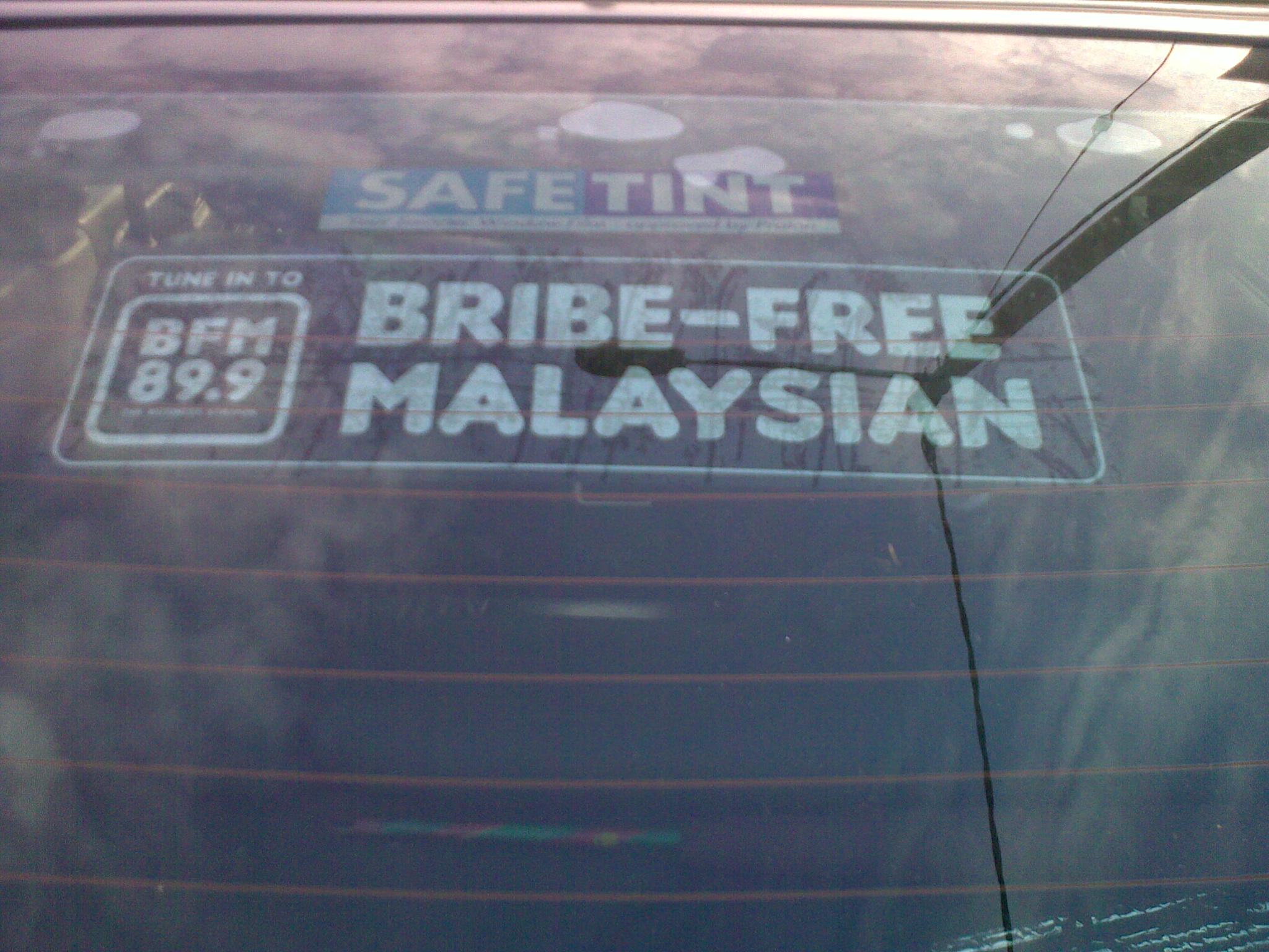 Received my BRIBEFREE MALAYSIAN car sticker The Danesh Project